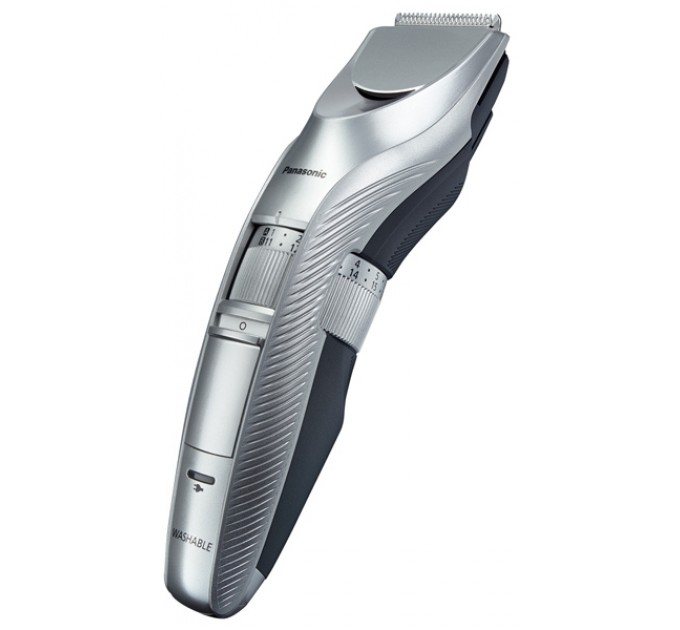 Тример Panasonic, для бороди, вусів і голови, мережа+акум., насадок-2, кейс, сталь, сріблястий