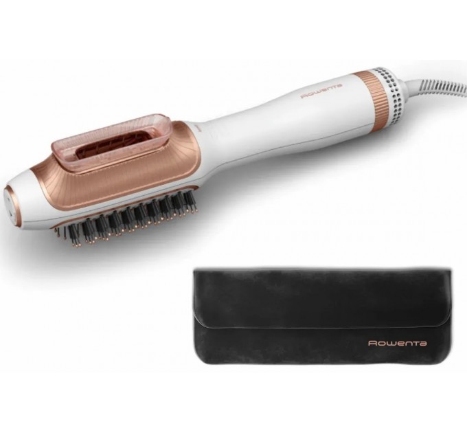 Фен-щетка Rowenta Reverso Dry&Brush 2в1, 1200Вт, режимов-3, иониз-я, хол. обдув, насадок-2, керамика, бело-золотистый