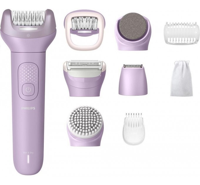 Эпилятор Philips Series 9000 дисковый, аккумул., пинцет.-32, влаж.+сух., чехол , насадок-6, фиолетовый