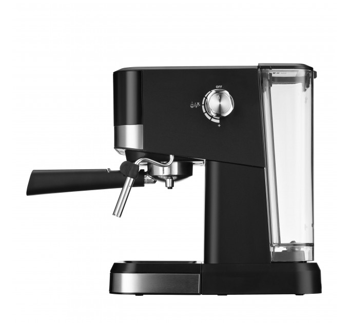 Кавоварка ARDESTO ріжкова 1.5л, мелена, ручний капучинатор, сенсорне керування, чорно-сріблястий