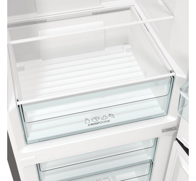 Холодильник с нижн. мороз. камерой Gorenje, 200х60х60см, 2 дв., 235(96)л, А++, NoFrost+, Зона св-ти, серый