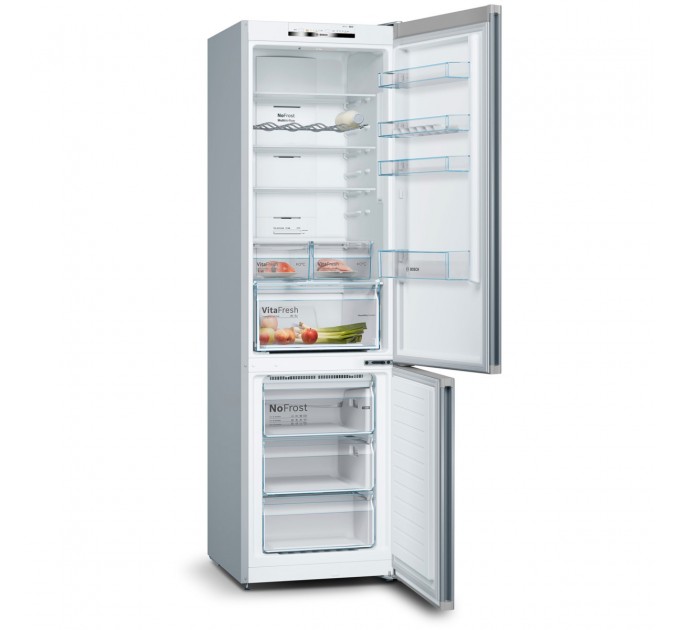 Холодильник Bosch з нижн. мороз., 203x60x67, xолод.відд.-279л, мороз.відд.-87л, 2дв., А++, NF, інв., нерж
