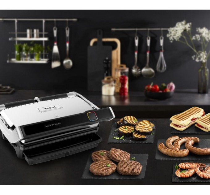 Гриль Tefal прижимний OptiGrill Elite XL 2200Вт, темп. режимів-16, з`ємні пластини, метал