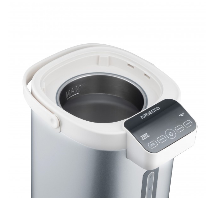 Термопот ARDESTO 5.5л, дисплей, нержавіюча сталь+пластик, сіро-білий
