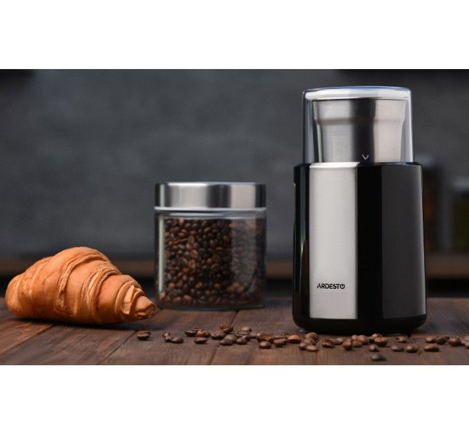 Кофемолка ARDESTO роторная 200Вт, емкость для зерен-60г, пластик/металл, черный