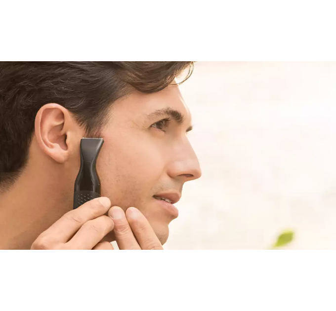 Триммер Philips Series 5000 для бороды, усов, окантовки,бровей, носа и ушей, 1хАА, насадок-4, чехол, сталь, черный