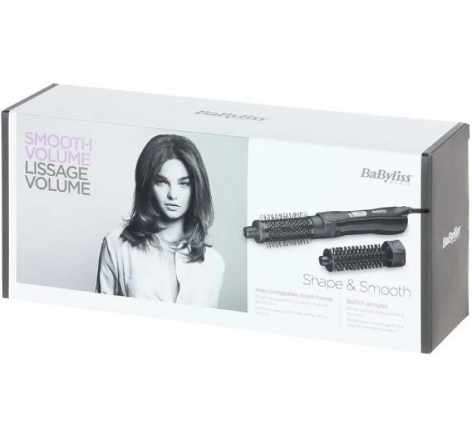 Фен-щетка Babyliss Shape & Smooth, 800Вт, режимов-2, хол. обдув, керамика, черный