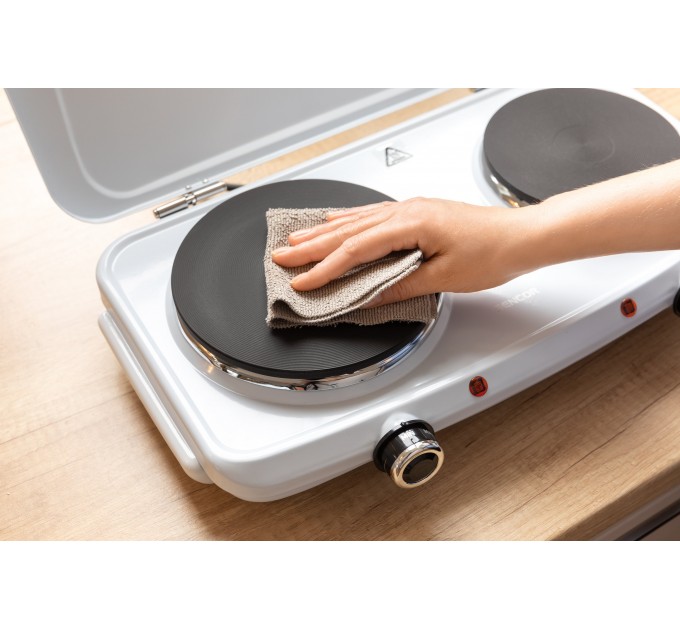 Плитка настольная Sencor электрическая, комф. - 2 на 2.5кВт, 15 и 18 см, управл. - мех., белый