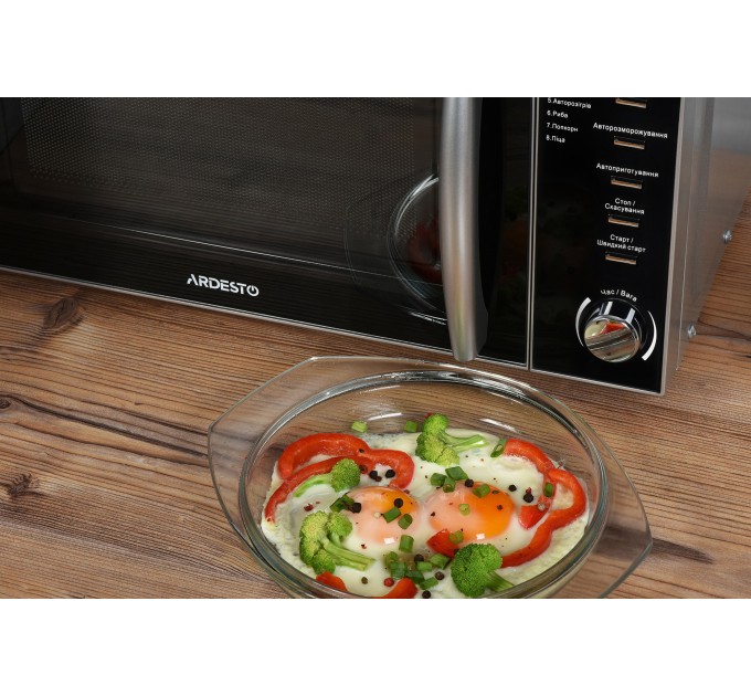 Мікрохвильова піч ARDESTO, 20л, електр.керув., 700Вт, дисплей, відкр.ручкою, сріблястий