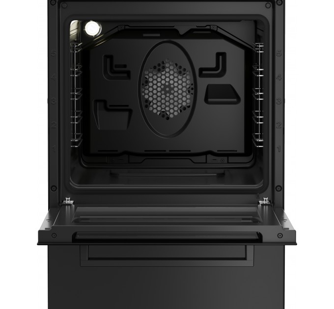 Плита Beko комбінована, 60л, 50x60см, дисплей, конвекція, чавун, чорний