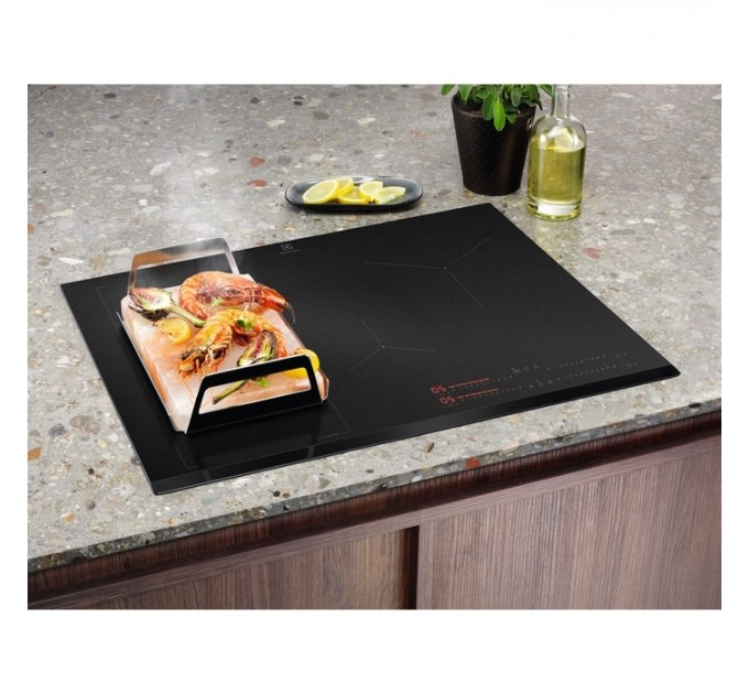 Варильна поверхня Electrolux індукційна, 71см, розширена зона, датчик кипіння, Fry sensor, Hob2Hood, чорний