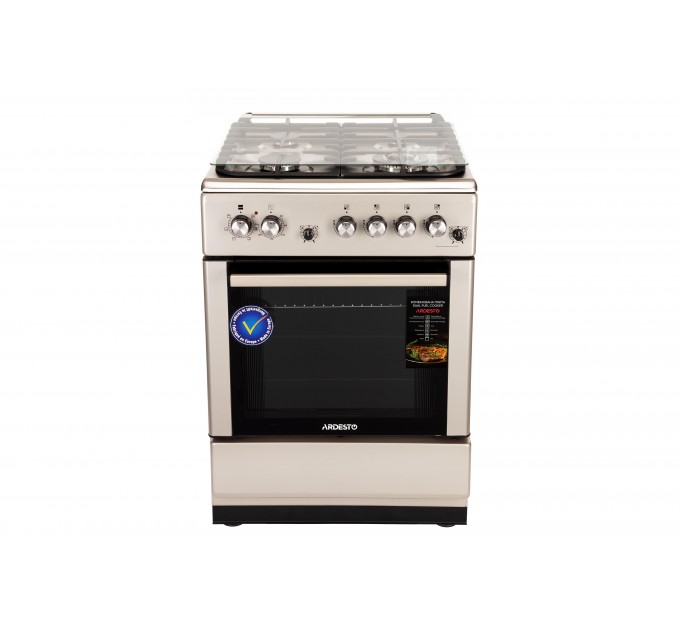 Плита ARDESTO комби, 64л, 60x60см, конвекция, чугун, подсветка, форсунки LPG (подключение газового баллона), съемные направляющие, серебристый