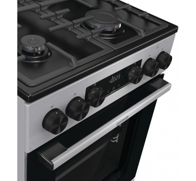 Плита Gorenje комби, 70л, 50x60см, дисплей, чугун, нерж