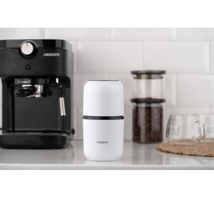 Кавомолка ARDESTO роторна 150Вт, об'єм зерен-80г, пластик, білий