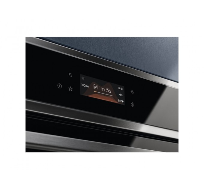 Духовой шкаф Electrolux электрический, 72л, А+, пар, дисплей, конвекция, пиролиз, ф-ция пароварки, телескопические направляющие, черный