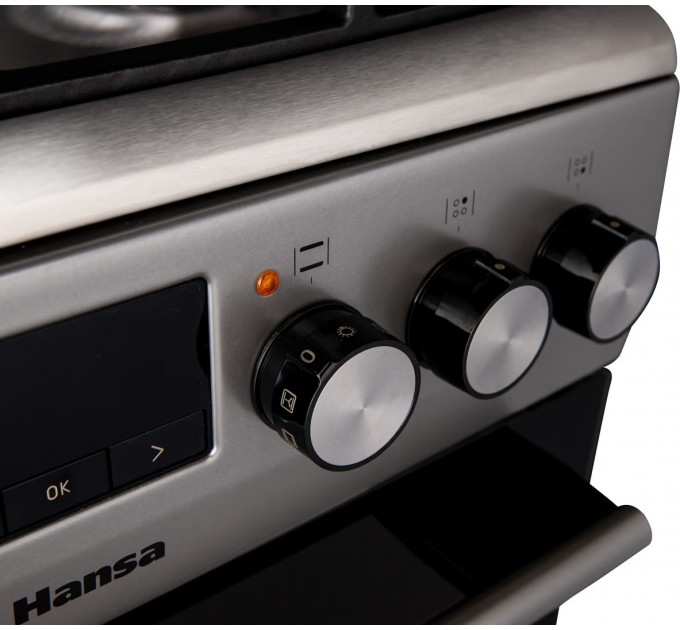 Плита Hansa комби, 65л, 50x60см, дисплей, конвекция, чугун, нерж