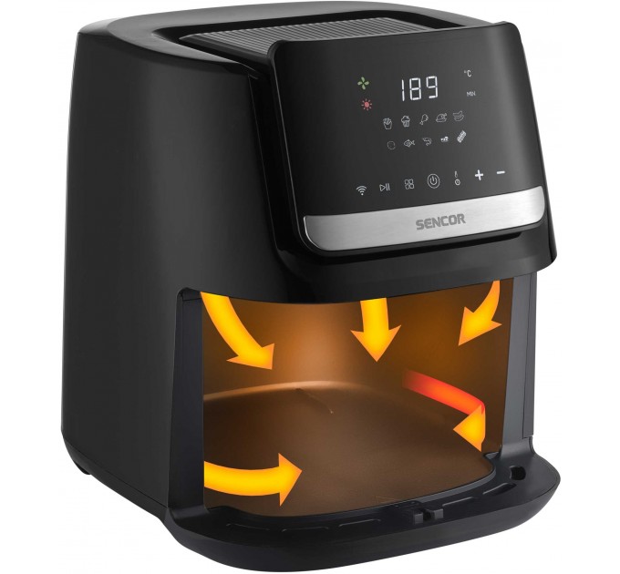 Мультипечь Sencor Vita, 1600Вт, чаша-6.5л, сенсорное управл., 10 программ, нерж. сталь, пластик, черный