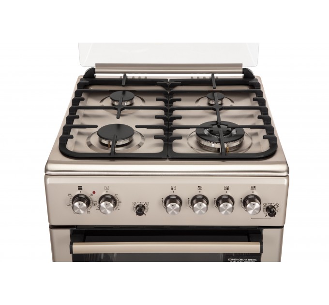 Плита ARDESTO комби, 64л, 60x60см, конвекция, чугун, подсветка, форсунки LPG (подключение газового баллона), съемные направляющие, серебристый