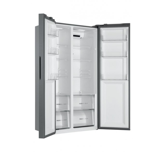 Холодильник Haier SBS, 177.5x90.8х64.7, холод.отд.-337л, мороз.отд.-177л, 2дв., А++, NF, инв., дисплей, cеребристый