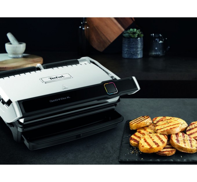 Гриль Tefal прижимний OptiGrill Elite XL 2200Вт, темп. режимів-16, з`ємні пластини, метал