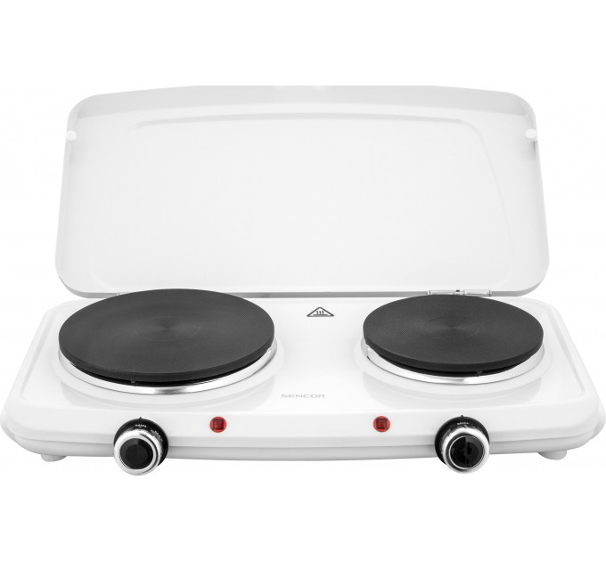 Плитка настольная Sencor электрическая, комф. - 2 на 2.5кВт, 15 и 18 см, управл. - мех., белый
