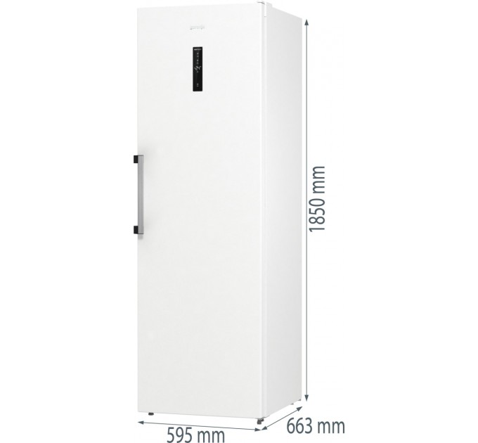 Морозильная камера Gorenje, 185.5x59.5х66.3, 280л, 1дв., A++, NF, диспл внешн., инверто, белый