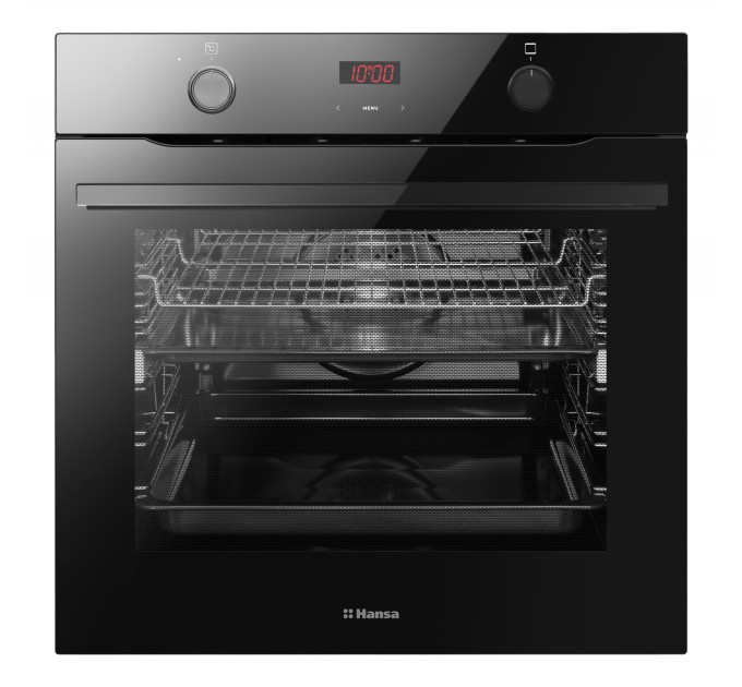 Духовой шкаф Hansa электрический, 77л, A, дисплей, конвекция, черный