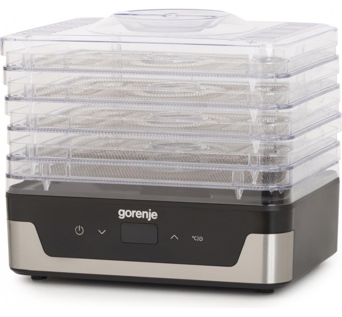 Сушка для продуктов Gorenje 240Вт, поддонов - 5x2.8см, диаметр - 29см, макс - 75°С, электр.упр., белый