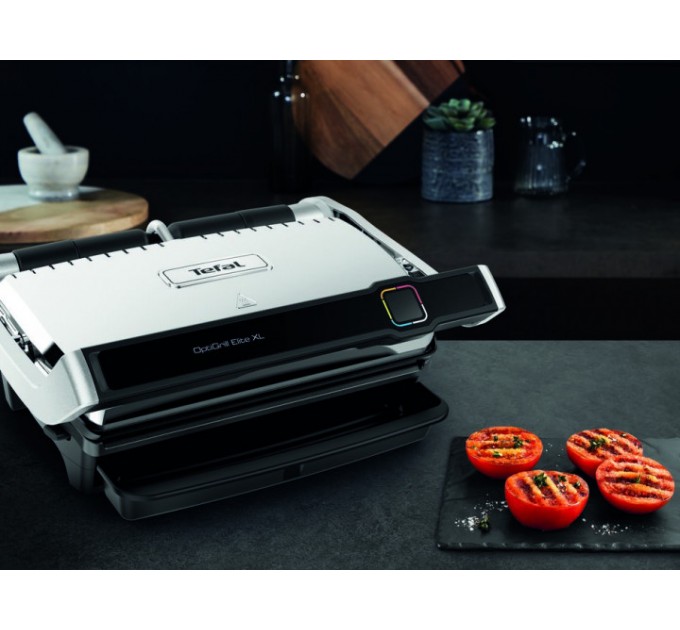 Гриль Tefal прижимний OptiGrill Elite XL 2200Вт, темп. режимів-16, з`ємні пластини, метал