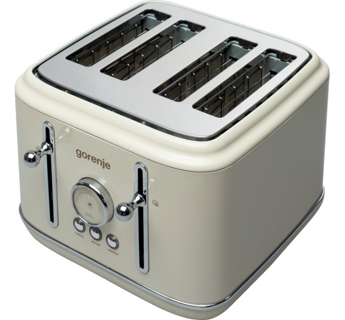 Тостер Gorenje 950Вт, функц. разморозки, автоотключение, пластик + металл, бежевый