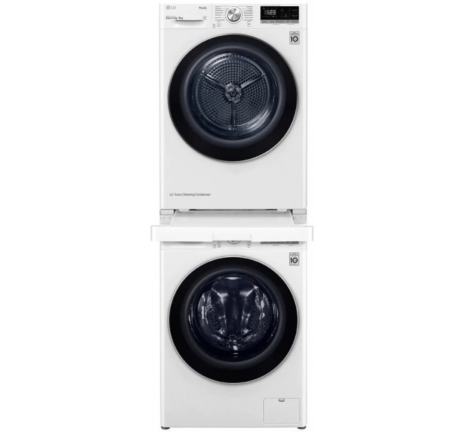 Комплект монтажный LG для соединения стиральной машины с сушильной машиной, выдвижная полка, белый