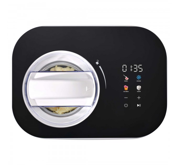 Морозивниця Sencor 100Вт, чаша-1л, час приготув.-60хв, пластик, чорно-білий