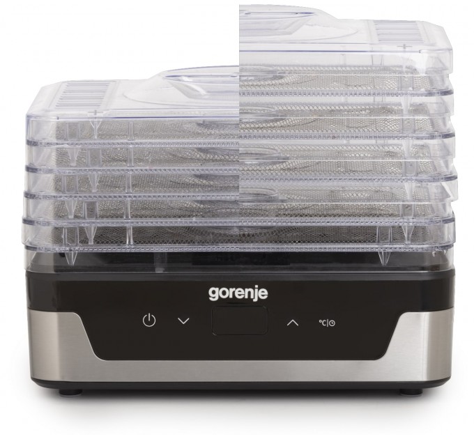 Сушка для продуктов Gorenje 240Вт, поддонов - 5x2.8см, диаметр - 29см, макс - 75°С, электр.упр., белый