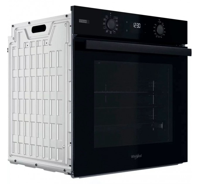 Духовой шкаф Whirlpool электрический, 71л, A+, дисплей, конвекция, телескопические направляющие, пар, черный