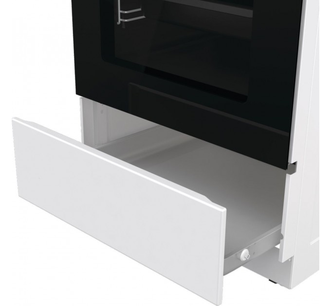 Плита Gorenje комби, 70л, 50x60см, IconLed, чугун, с крышкой, белый