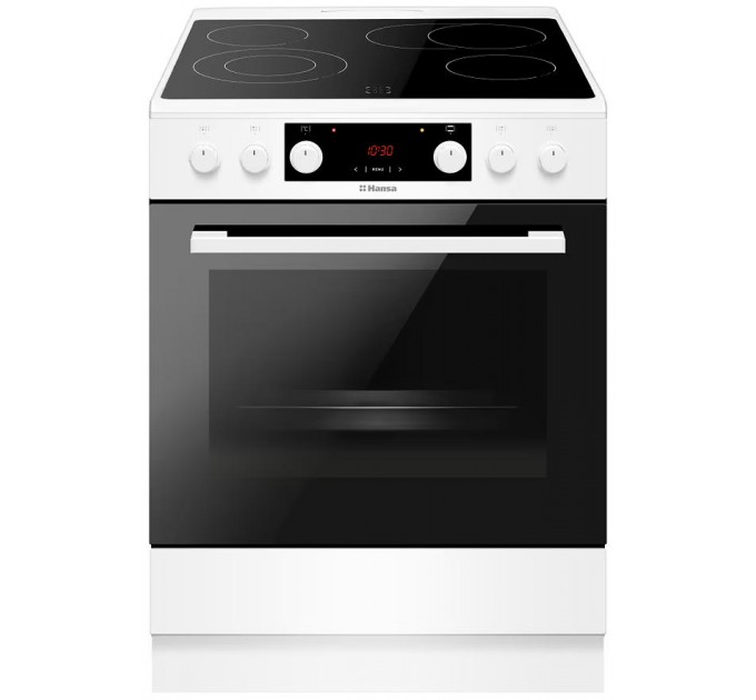 Плита Hansa электрическая стеклокерамическая, 60х60см, 65л, дисплей, белый