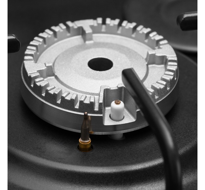 Плита ARDESTO газова, 50л, 50x60см, скляна кришка, електропідпал, таймер, термометр, каво адаптер, форсунки LPG (підключення газового балона), чорний