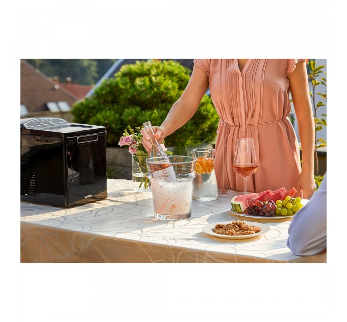 Льодогенератор побутовий Sencor SIM3000BK, 105 Вт, 12 кг/добу, об'єм 1.9л, приготування за 9 хв, 2 розміри льоду, чорний