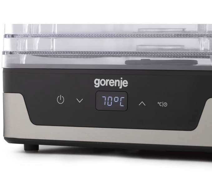 Сушка для продуктов Gorenje 240Вт, поддонов - 5x2.8см, диаметр - 29см, макс - 75°С, электр.упр., белый