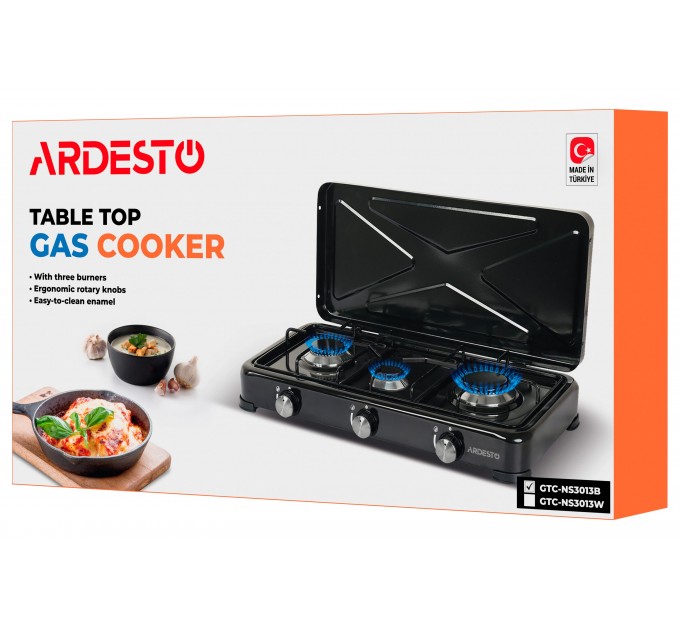 Плитка настольная ARDESTO газовая, тип газа LPG, конф. - 3, черный