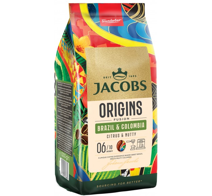 Кава Jacobs зерна, 1000г, South America Blend, арабіка