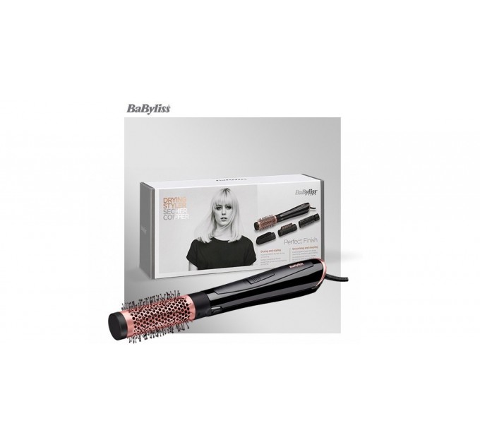 Фен-щітка Babyliss Perfect Finish, 1000Вт, 2 режими, іоніз-я, хол. обдув, кераміка, чорний