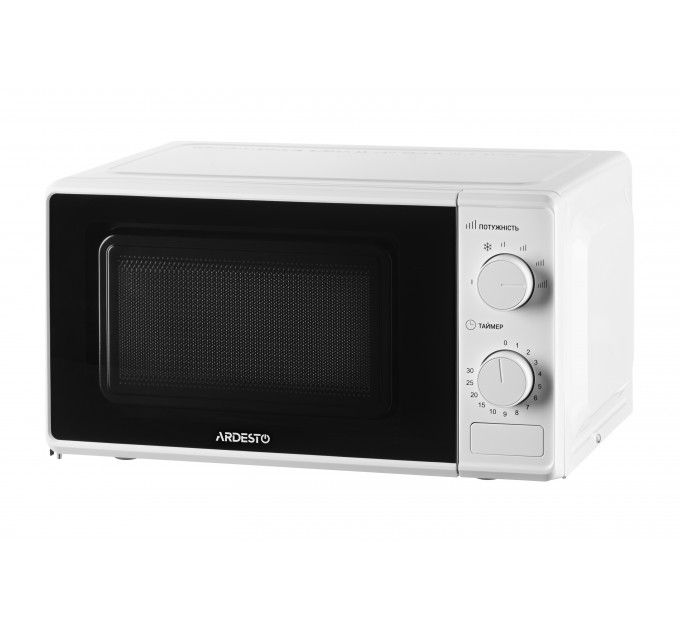 Микроволновая печь ARDESTO, 20л, мех. управл., 700Вт, откр.кнопкой, белый