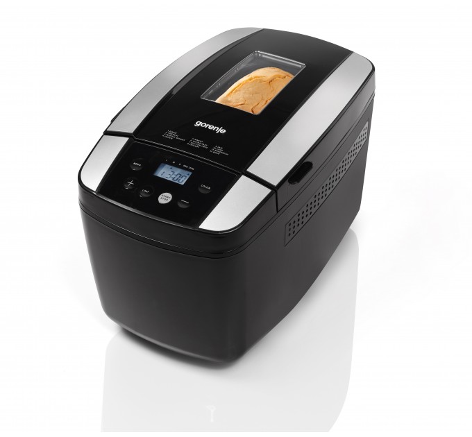 Хлібопічка Gorenje 800Вт, програм-1.2, макс.вага -1.2кг, форма прямокутник, пластик, чорний