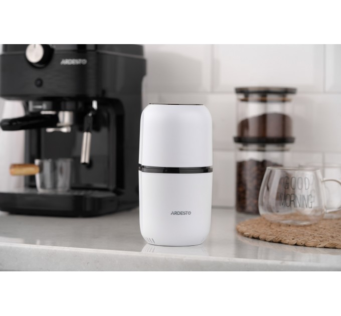 Кавомолка ARDESTO роторна 150Вт, об'єм зерен-80г, пластик, білий