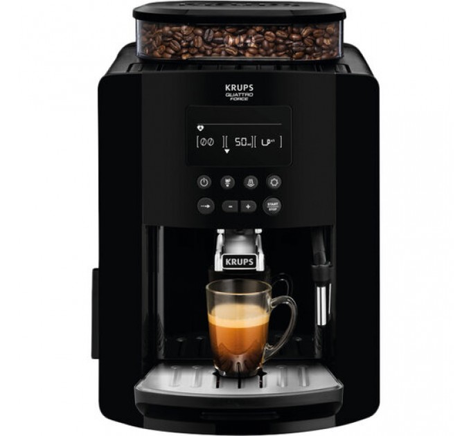 Кавомашина Krups Arabica 1.7л, зерно, ручний капучинатор, LED - дисплей, авторецептів - 3, свій рецепт, чорний