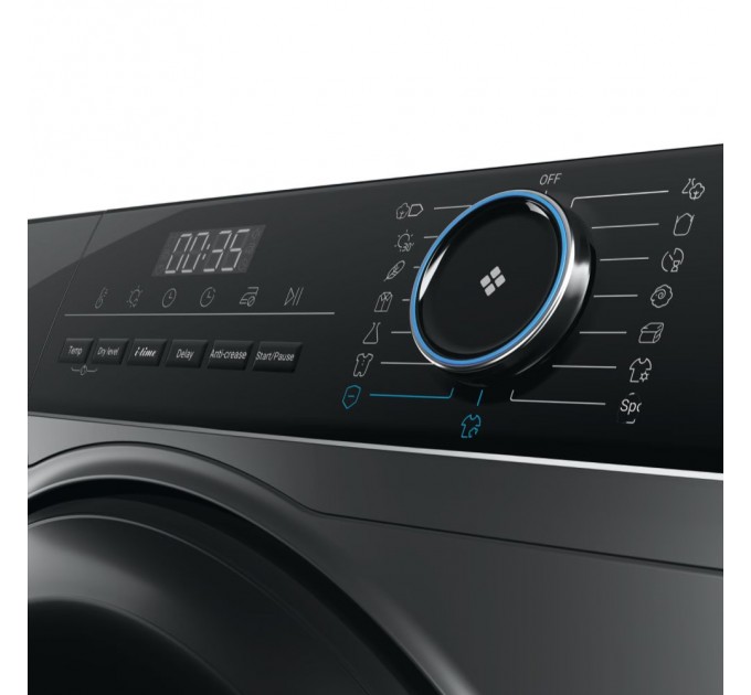 Сушильная машина Haier тепловой насос, 9кг, A+++, 59,5см, дисплей, пар, серебристый