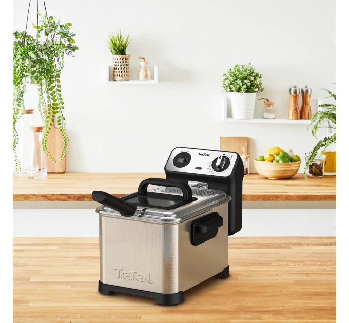 Фритюрниця Tefal Filtra Pro, 2400Вт, ємність-3л, механічне керув., від 150°C до 190°C нержавіюча сталь, черный