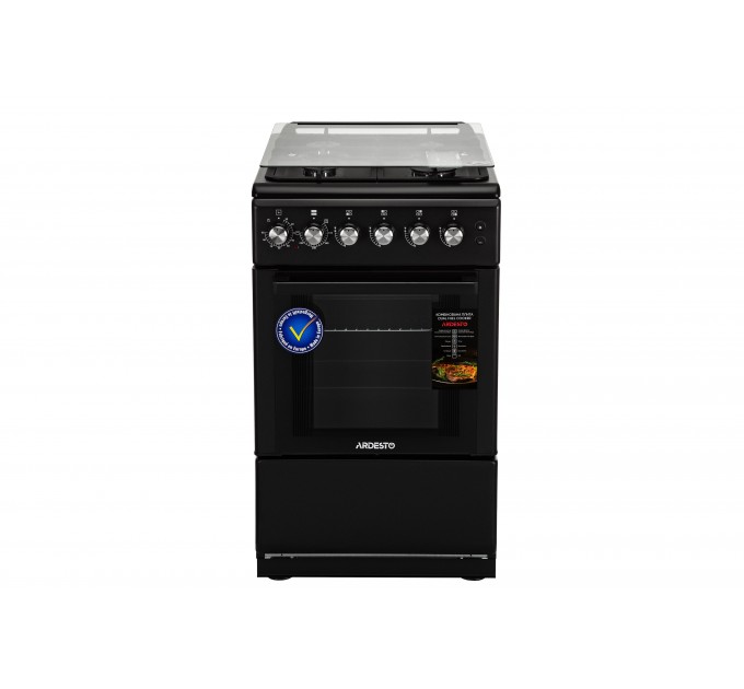 Плита ARDESTO комби, 52л, 50x60см, конвекция, чугун, подсветка, форсунки LPG (подключение газового баллона), черный