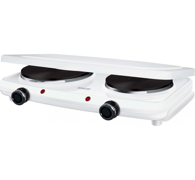 Плитка настольная Sencor электрическая, комф. - 2 на 2.5кВт, 15 и 18 см, управл. - мех., белый